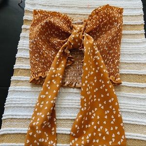 Mustard Yellow Strapless crop top 💛🌞✨